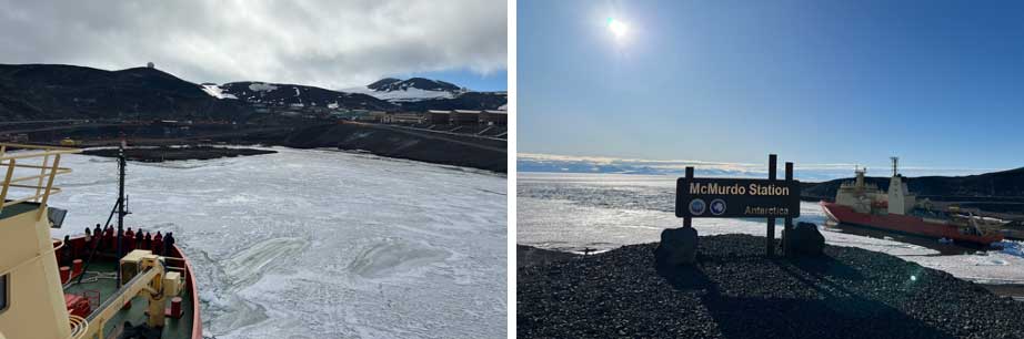 The R/V Nathaniel B Palmer docks at McMurdo Station