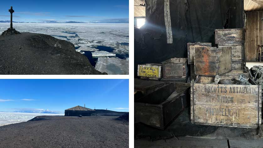 George Vince&rsquo;s Cross, Discovery Hut, and leftover supplies from Robert Scott&rsquo;s final Antarctic expedition